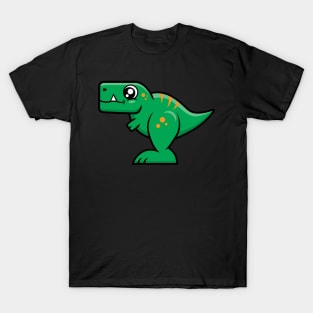 T-Rex Dinosaur (Green and Orange) T-Shirt